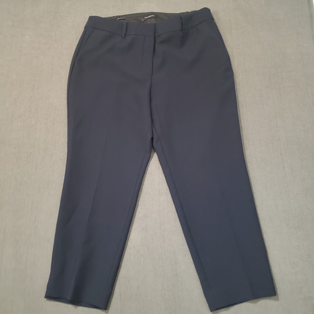 Talbots Pants Womens Size 16W Petite‎ High Waist Hampshire Ankle Navy